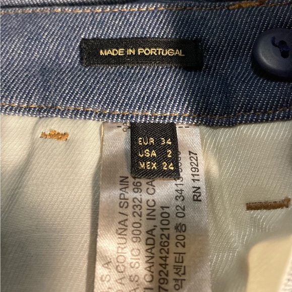 Massimo Dutti Blue Cotton Straight Leg Chino Trousers - Picture 5 of 7